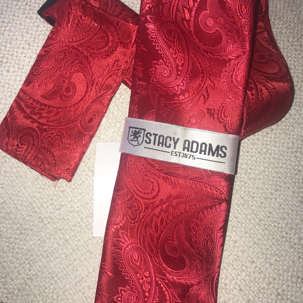 New Stacy Adams tie and handkerchief set